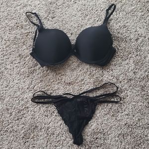 Victoria's Secret Black Bra & Panties Set